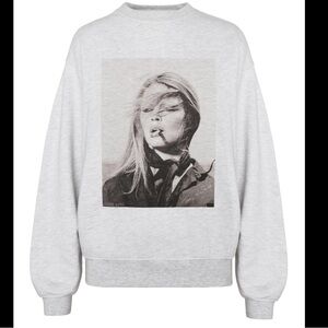 Anine Bing Light Gray Smoking Sweatshirt